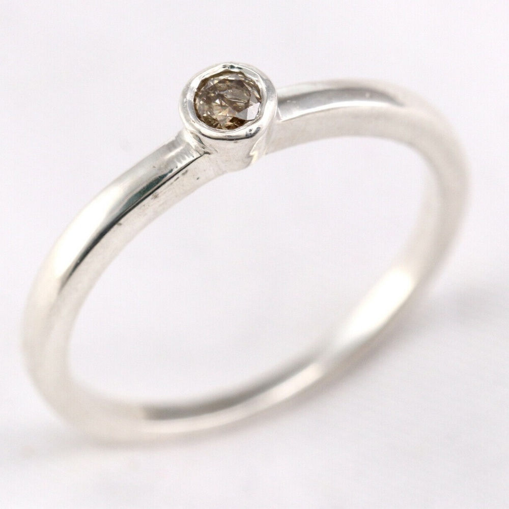 0.11 CT Natural Diamond 925 Sterling Silver Band